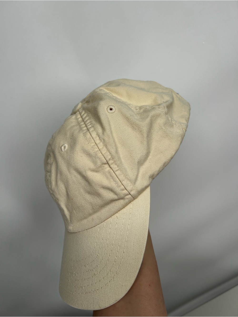 J Crew Strapback Dad Hat Baseball Cap Vtg Off White/Cream One Size